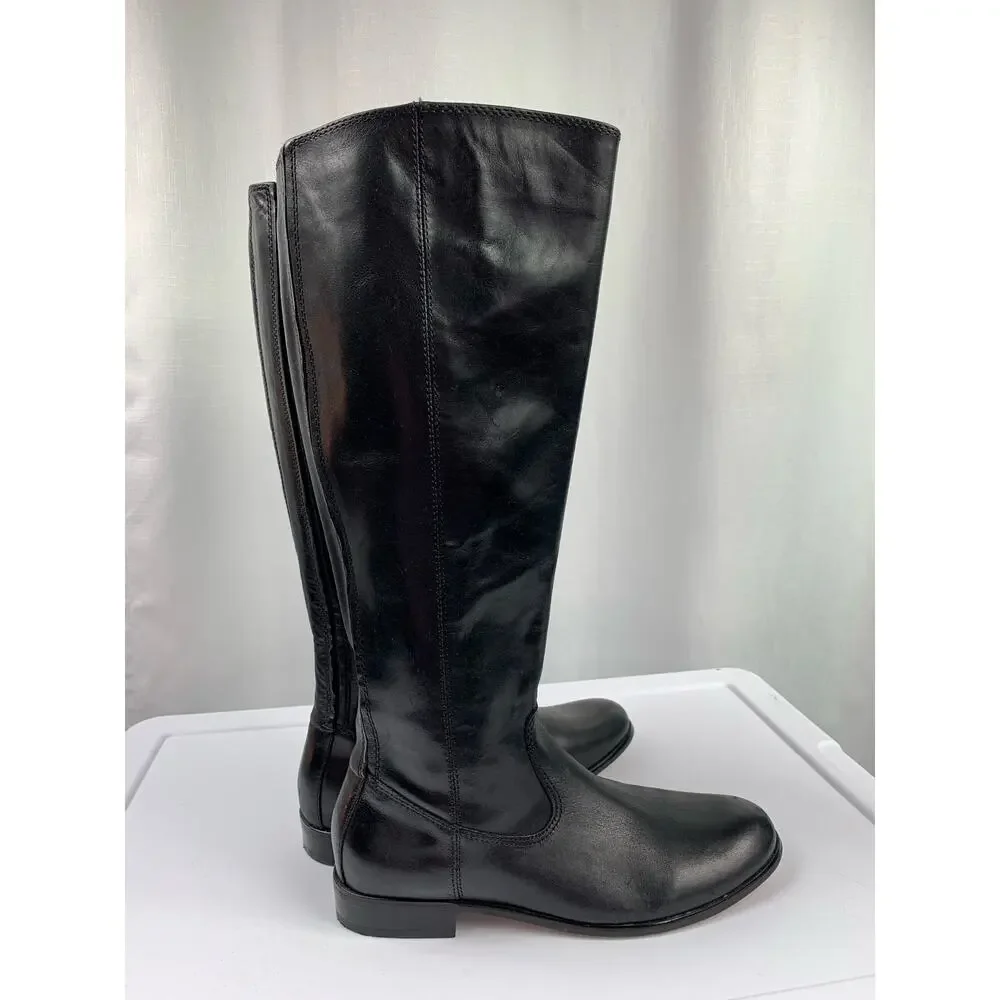 Kenneth Cole NY Mea Womens Leather Knee-High Boots Low Heel Almond Toe